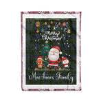 Personalized Gift Tartan Plaid Blanket Clan MacInnes With Funny Santa Snowman Reindeer Merry Christmas Fleece Blanket, Home Living Room, Plaid Blanket, Tartan Blanket, Scottish Blanket, Buffalo fleece blanket, Christmas Blanket