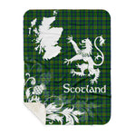 Sherpa Blanket - Tartan Blanket Thistle and Lion Scottish Clan Cranstoun Modern Plaid Blanket, plaid sherpa blanket queen,purple sherpa blanket,queen sherpa blanket,queen size sherpa blanket,red sherpa blanket,scottish tartan blankets,sherpa blanket,sherpa christmas blanket