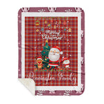 Personalized Gift Tartan Plaid Blanket Clan Pennington With Funny Santa Snowman Reindeer Merry Christmas Gift Sherpa Blanket, blue plaid sherpa blanket,blue tartan sherpa blanket,Buchan,buffalo plaid sherpa blanket,christmas sherpa blanket,Christmas Throw Blanket