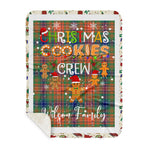 Personalized Gift Tartan Plaid Blanket Clan Wilson With Christmas Cookie Baking Crew Christmas Gift Sherpa Blanket, tartan sherpa blanket,buffalo plaid sherpa blanket,christmas sherpa blanket,Christmas Throw Blanket,green plaid sherpa blanket,green sherpa blanket