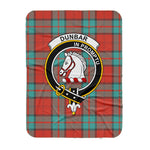 Scotstee Shop Tartan Plaid Blanket Dunbar Ancient Clan Crest Badge Scottish Tartan Plaid Sherpa Blanket