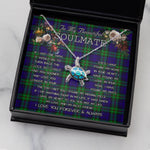 Sea Turtle Necklace To My Beautiful Soulmate Necklace In Your Eyes I Have Found My Home Clan MacKinlay Modern Tartan Blue Turtle Necklace