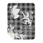 Sherpa Blanket - Tartan Blanket Thistle and Lion Scottish Clan Grey Douglas Plaid Blanket, plaid sherpa blanket queen,purple sherpa blanket,queen sherpa blanket,queen size sherpa blanket,red sherpa blanket,scottish tartan blankets,sherpa blanket,sherpa christmas blanket