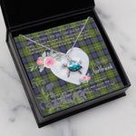 Sea Turtle Necklace Gift for My Beautiful Girlfriend Valentines Necklace Clan Ferguson Tartan Blue Turtle Necklace