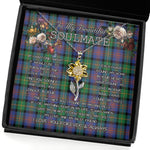 To My Beautiful Soulmate Sunflower Necklace In Your Eyes I Have Found My Home Clan Logan Ancient Tartan Jewelry For Girlfriend, Tartan Sunflower Pendant Necklace, Scottish Tartan Jewelry, valentine necklace, necklace girlfriend, necklace for wife, cute necklaces for girlfriend, jewelry for girlfriend, to my soulmate necklace, to my future wife necklace