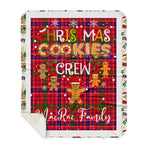 Personalized Gift Tartan Plaid Blanket Clan MacRae With Christmas Cookie Baking Crew Christmas Gift Sherpa Blanket, tartan sherpa blanket,buffalo plaid sherpa blanket,christmas sherpa blanket,Christmas Throw Blanket,green plaid sherpa blanket,green sherpa blanket