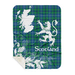 Sherpa Blanket - Tartan Blanket Thistle and Lion Scottish Clan Sandilands Ancient Plaid Blanket, plaid sherpa blanket queen,purple sherpa blanket,queen sherpa blanket,queen size sherpa blanket,red sherpa blanket,scottish tartan blankets,sherpa blanket,sherpa christmas blanket