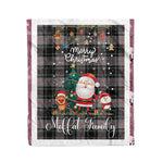 Personalized Gift Tartan Plaid Blanket Clan Moffat With Funny Santa Snowman Reindeer Merry Christmas Fleece Blanket, Home Living Room, Plaid Blanket, Tartan Blanket, Scottish Blanket, Buffalo fleece blanket, Christmas Blanket