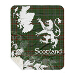 Scotstee Shop - Tartan Blanket Thistle and Lion Scottish Clan Gayre Plaid Blanket - Sherpa Blanket