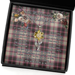 To My Beautiful Soulmate Sunflower Necklace In Your Eyes I Have Found My Home Clan MacPherson Hunting Ancient Tartan Jewelry For Girlfriend, Tartan Sunflower Pendant Necklace, Scottish Tartan Jewelry, valentine necklace, necklace girlfriend, necklace for wife, cute necklaces for girlfriend, jewelry for girlfriend, to my soulmate necklace, to my future wife necklace