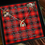To My Beautiful Soulmate Necklace In Your Eyes I Have Found My Home Clan MacIntyre Modern Tartan Wishbone Dancing Necklace
