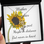 Sunflower Pendant Necklace - Mother Necklace - Mother Gift - Never Truly Part Mother's Day Necklace