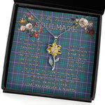 To My Beautiful Soulmate Sunflower Necklace In Your Eyes I Have Found My Home Clan Sandilands Tartan Jewelry For Girlfriend, Tartan Sunflower Pendant Necklace, Scottish Tartan Jewelry, valentine necklace, necklace girlfriend, necklace for wife, cute necklaces for girlfriend, jewelry for girlfriend, to my soulmate necklace, to my future wife necklace