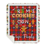 Personalized Gift Tartan Plaid Blanket Clan Fraser With Christmas Cookie Baking Crew Christmas Gift Sherpa Blanket, tartan sherpa blanket,buffalo plaid sherpa blanket,christmas sherpa blanket,Christmas Throw Blanket,green plaid sherpa blanket,green sherpa blanket