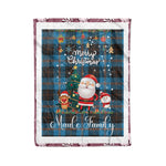 Personalized Gift Tartan Plaid Blanket Clan Maule Ancient With Funny Santa Snowman Reindeer Merry Christmas Fleece Blanket, Home Living Room, Plaid Blanket, Tartan Blanket, Scottish Blanket, Buffalo fleece blanket, Christmas Blanket