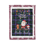 Personalized Gift Tartan Plaid Blanket Clan Hunter With Funny Santa Snowman Reindeer Merry Christmas Fleece Blanket, Christmas Blanket, Plaid Blanket, Tartan Blanket,Scottish Blanket