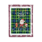 Personalized Gift Tartan Plaid Blanket Clan Campbell Of Breadalbane Ancient With Funny Santa Snowman Reindeer Merry Christmas Fleece Blanket, Home Living Room, Plaid Blanket, Tartan Blanket, Scottish Blanket, Buffalo fleece blanket, Christmas Blanket