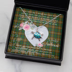 Sea Turtle Necklace Gift for My Beautiful Girlfriend Valentines Necklace Clan Chisholm Hunting Tartan Blue Turtle Necklace