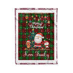 Personalized Gift Tartan Plaid Blanket Clan Kerr Modern With Funny Santa Snowman Reindeer Merry Christmas Fleece Blanket, Home Living Room, Plaid Blanket, Tartan Blanket, Scottish Blanket, Buffalo fleece blanket, Christmas Blanket