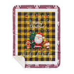 Personalized Gift Tartan Plaid Blanket Clan MacLeod of Lewis Ancient With Funny Santa Snowman Reindeer Merry Christmas Gift Sherpa Blanket, blue plaid sherpa blanket,blue tartan sherpa blanket,Buchan,buffalo plaid sherpa blanket,christmas sherpa blanket,Christmas Throw Blanket