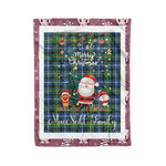 Personalized Gift Tartan Plaid Blanket Clan MacNeill Of Barra Ancient With Funny Santa Snowman Reindeer Merry Christmas Fleece Blanket, Home Living Room, Plaid Blanket, Tartan Blanket, Scottish Blanket, Buffalo fleece blanket, Christmas Blanket