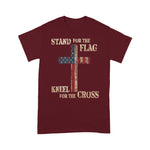 Scotstee Shop - Stand For The Flag Kneel For The Cross Faith US Patriotic 4th Of July Shirt Stand For The Flag Kneel For The Cross T Shirt