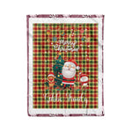 Personalized Gift Tartan Plaid Blanket Clan Gibbs With Funny Santa Snowman Reindeer Merry Christmas Fleece Blanket, Christmas Blanket, Plaid Blanket, Tartan Blanket,Scottish Blanket