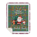 Personalized Gift Tartan Plaid Blanket Clan MacKintosh Hunting With Funny Santa Snowman Reindeer Merry Christmas Gift Sherpa Blanket, blue plaid sherpa blanket,blue tartan sherpa blanket,Buchan,buffalo plaid sherpa blanket,christmas sherpa blanket,Christmas Throw Blanket