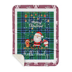 Personalized Gift Tartan Plaid Blanket Clan Keith Ancient With Funny Santa Snowman Reindeer Merry Christmas Gift Sherpa Blanket, blue plaid sherpa blanket,blue tartan sherpa blanket,Buchan,buffalo plaid sherpa blanket,christmas sherpa blanket,Christmas Throw Blanket