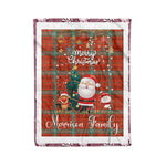 Personalized Gift Tartan Plaid Blanket Clan Morrison Red Ancient With Funny Santa Snowman Reindeer Merry Christmas Fleece Blanket, Home Living Room, Plaid Blanket, Tartan Blanket, Scottish Blanket, Buffalo fleece blanket, Christmas Blanket