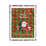 Personalized Gift Tartan Plaid Blanket Clan MacGregor With Funny Santa Snowman Reindeer Merry Christmas Fleece Blanket, Home Living Room, Plaid Blanket, Tartan Blanket, Scottish Blanket, Buffalo fleece blanket, Christmas Blanket