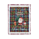 Personalized Gift Tartan Plaid Blanket Clan Glass With Funny Santa Snowman Reindeer Merry Christmas Fleece Blanket, Christmas Blanket, Plaid Blanket, Tartan Blanket,Scottish Blanket