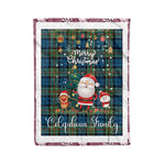 Personalized Gift Tartan Plaid Blanket Clan Colquhoun Ancient With Funny Santa Snowman Reindeer Merry Christmas Fleece Blanket, Home Living Room, Plaid Blanket, Tartan Blanket, Scottish Blanket, Buffalo fleece blanket, Christmas Blanket