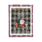 Personalized Gift Tartan Plaid Blanket Clan Menzies Ancient With Funny Santa Snowman Reindeer Merry Christmas Fleece Blanket, Home Living Room, Plaid Blanket, Tartan Blanket, Scottish Blanket, Buffalo fleece blanket, Christmas Blanket