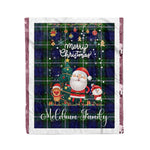Personalized Gift Tartan Plaid Blanket Clan Meldrum With Funny Santa Snowman Reindeer Merry Christmas Fleece Blanket, Home Living Room, Plaid Blanket, Tartan Blanket, Scottish Blanket, Buffalo fleece blanket, Christmas Blanket