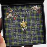 To My Beautiful Soulmate Sunflower Necklace In Your Eyes I Have Found My Home Clan Colquhoun Modern Tartan Jewelry For Girlfriend