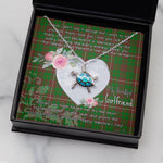 Sea Turtle Necklace Gift for My Beautiful Girlfriend Valentines Necklace Clan MacKinnon Hunting Modern Tartan Blue Turtle Necklace