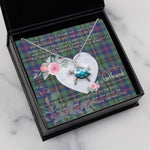 Sea Turtle Necklace Gift for My Beautiful Girlfriend Valentines Necklace Clan Wood Tartan Blue Turtle Necklace