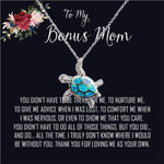 To My Bonus Mom Necklace, Thank You For Everything Mother's Day Gift For Mom, Sea Turtle Necklace