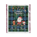 Personalized Gift Tartan Plaid Blanket Clan MacKay Ancient With Funny Santa Snowman Reindeer Merry Christmas Fleece Blanket, Home Living Room, Plaid Blanket, Tartan Blanket, Scottish Blanket, Buffalo fleece blanket, Christmas Blanket
