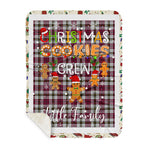 Personalized Gift Tartan Plaid Blanket Clan Little Dress With Christmas Cookie Baking Crew Christmas Gift Sherpa Blanket, tartan sherpa blanket,buffalo plaid sherpa blanket,christmas sherpa blanket,Christmas Throw Blanket,green plaid sherpa blanket,green sherpa blanket