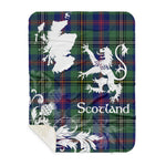 Sherpa Blanket - Tartan Blanket Thistle and Lion Scottish Clan Wood Plaid Blanket, plaid sherpa blanket queen,purple sherpa blanket,queen sherpa blanket,queen size sherpa blanket,red sherpa blanket,scottish tartan blankets,sherpa blanket,sherpa christmas blanket