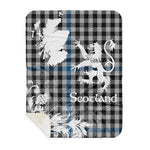 Scotstee Shop - Tartan Blanket Thistle and Lion Scottish Clan Gladstone Plaid Blanket - Sherpa Blanket