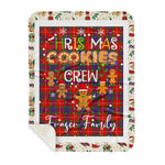 Personalized Gift Tartan Plaid Blanket Clan Fraser With Christmas Cookie Baking Crew Christmas Gift Sherpa Blanket, tartan sherpa blanket,buffalo plaid sherpa blanket,christmas sherpa blanket,Christmas Throw Blanket,green plaid sherpa blanket,green sherpa blanket