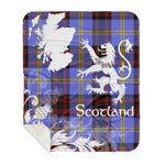 Sherpa Blanket - Tartan Blanket Thistle and Lion Scottish Clan Rutherford Plaid Blanket, plaid sherpa blanket queen,purple sherpa blanket,queen sherpa blanket,queen size sherpa blanket,red sherpa blanket,scottish tartan blankets,sherpa blanket,sherpa christmas blanket