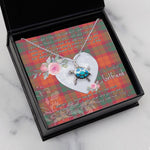 Sea Turtle Necklace Gift for My Beautiful Girlfriend Valentines Necklace Clan MacNab Ancient Tartan Blue Turtle Necklace