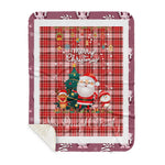 Personalized Gift Tartan Plaid Blanket Clan MacDougall Dress With Funny Santa Snowman Reindeer Merry Christmas Gift Sherpa Blanket, blue plaid sherpa blanket,blue tartan sherpa blanket,Buchan,buffalo plaid sherpa blanket,christmas sherpa blanket,Christmas Throw Blanket