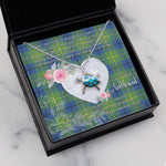 Sea Turtle Necklace Gift for My Beautiful Girlfriend Valentines Necklace Clan Johnston Ancient Tartan Blue Turtle Necklace
