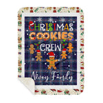 Personalized Gift Tartan Plaid Blanket Clan Nevoy With Christmas Cookie Baking Crew Christmas Gift Sherpa Blanket, tartan sherpa blanket,buffalo plaid sherpa blanket,christmas sherpa blanket,Christmas Throw Blanket,green plaid sherpa blanket,green sherpa blanket