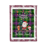 Personalized Gift Tartan Plaid Blanket Clan Selkirk With Funny Santa Snowman Reindeer Merry Christmas Fleece Blanket, Home Living Room, Plaid Blanket, Tartan Blanket, Scottish Blanket, Buffalo fleece blanket, Christmas Blanket